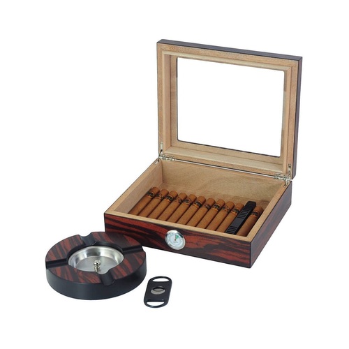 Wooden Cigar Humidor Set