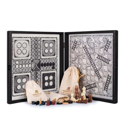 4 in 1 Combo Game - Chess/Backgammon/Ludo/Snakes