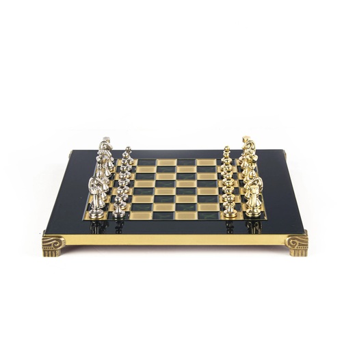 Classic Metal staunton Chess set (Green) 28cm