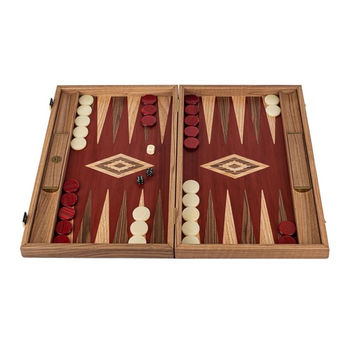 Handmade American Red Walnut Inlaid Backgammon