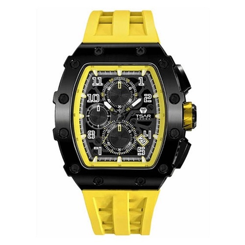 Tsar Bomba Quartz Waterproof Watch Black/Yellow
