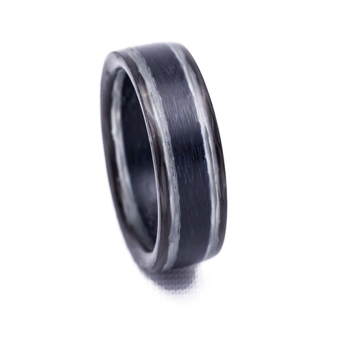 Carbon-Fi Ring black silver blue thin