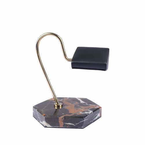 Watch Stand Brown Marble Curved