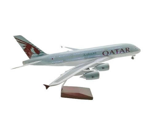 45cm Qatar Airbus LED sound-Controlled Aircraft Model