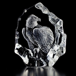 Clear Bald Eagle Glass Decor