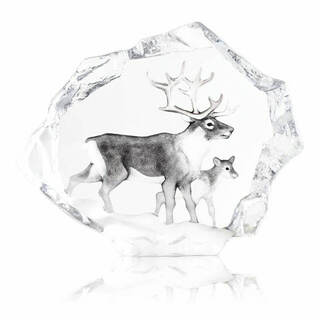 Reindeer w/Calf Glass Decor
