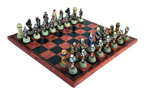 CHESS BOARD LEATHERETTE BROWN/BLACK